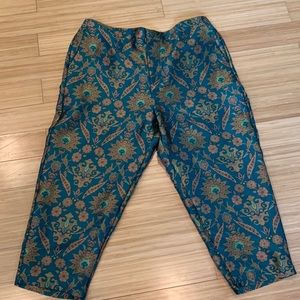 Beautiful designed cropped satiny pants from Anthropologie Plus